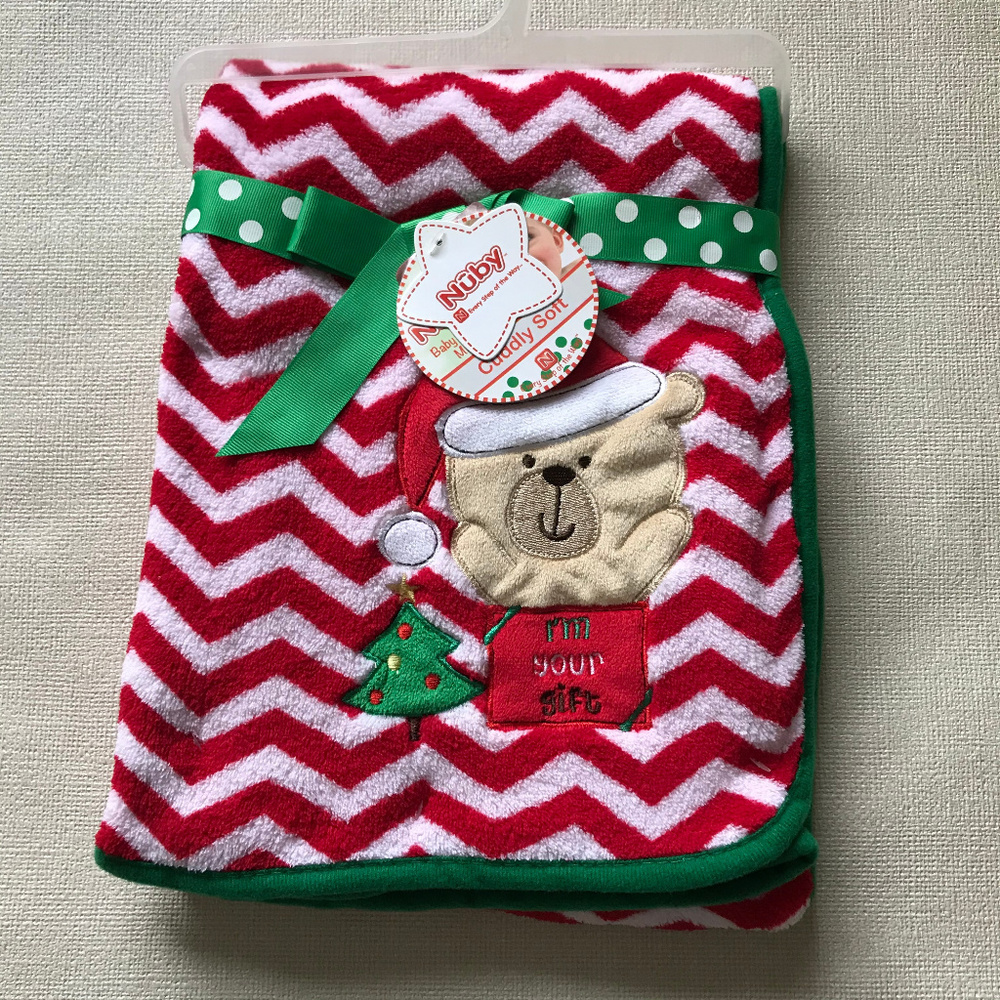 Baby Plush Blanket Holiday Christmas Tree Red
